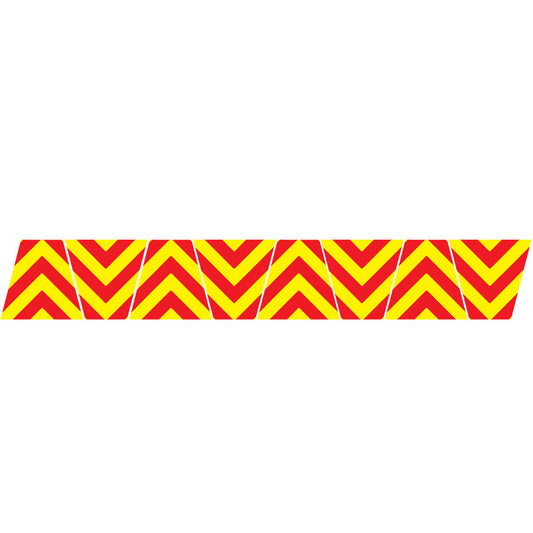 RED/YELLOW CHEVRON STRIPE REFLECTIVE HELMET (TET) TETRAHEDRON 8 PACK
