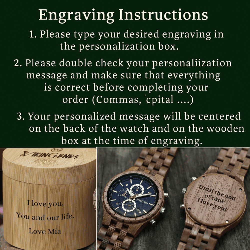 Handcrafted Sydney Personalized Wooden Chronograph Watch