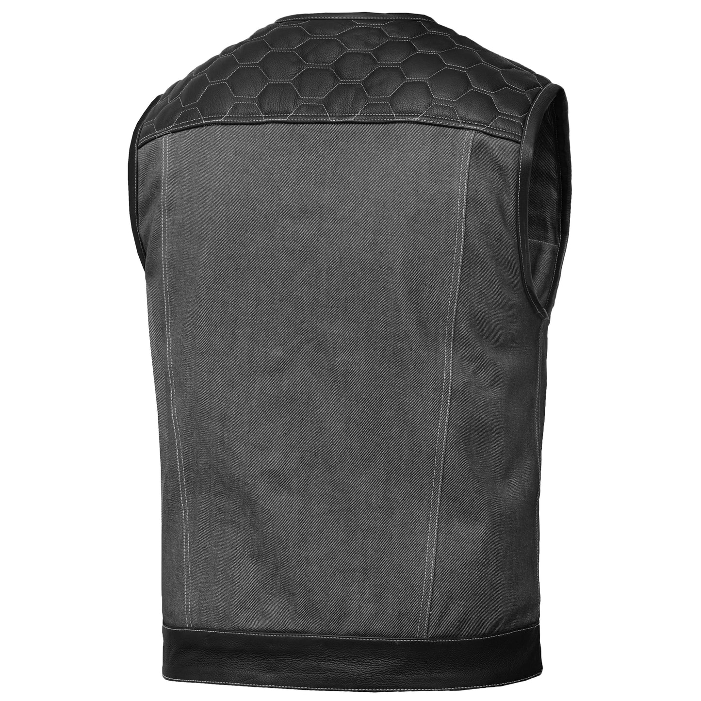 HiveOps Mens Denim Motorcycle Vest