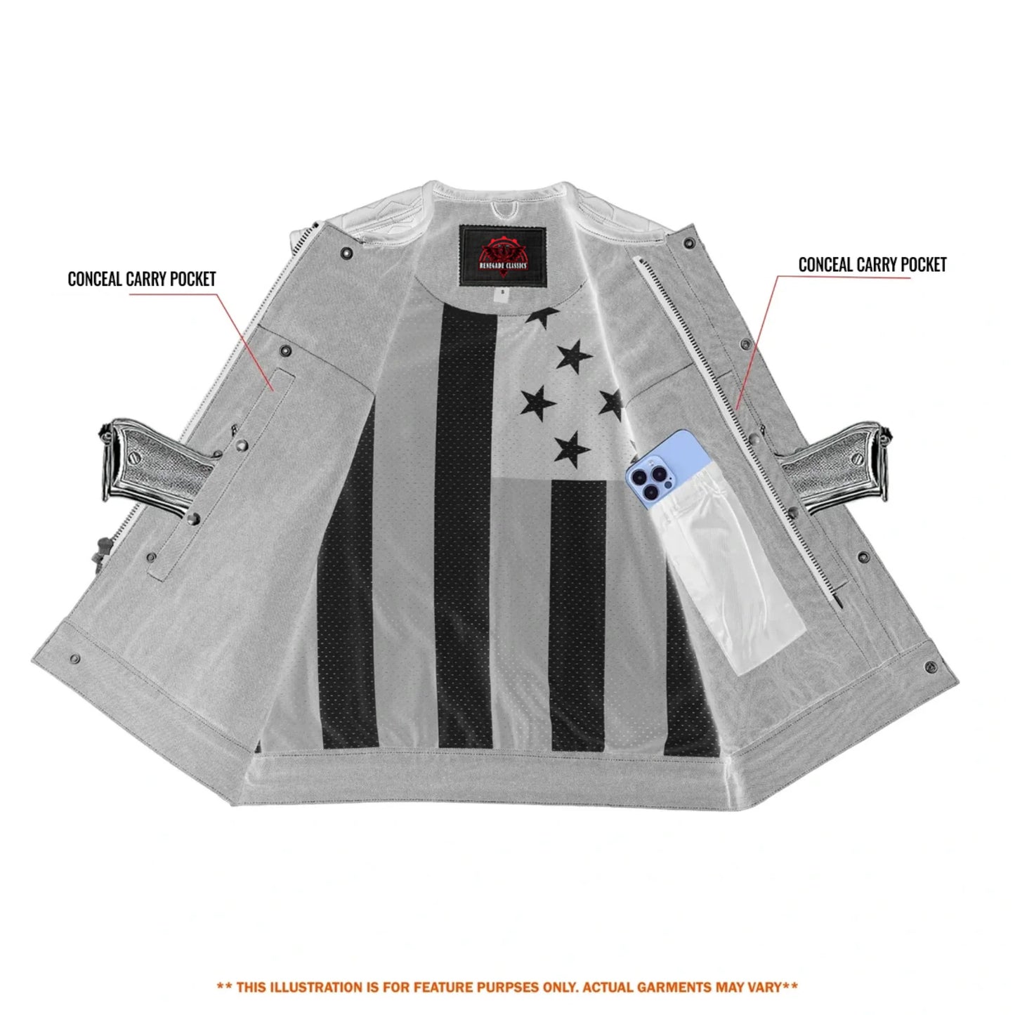 HiveOps Mens Denim Motorcycle Vest