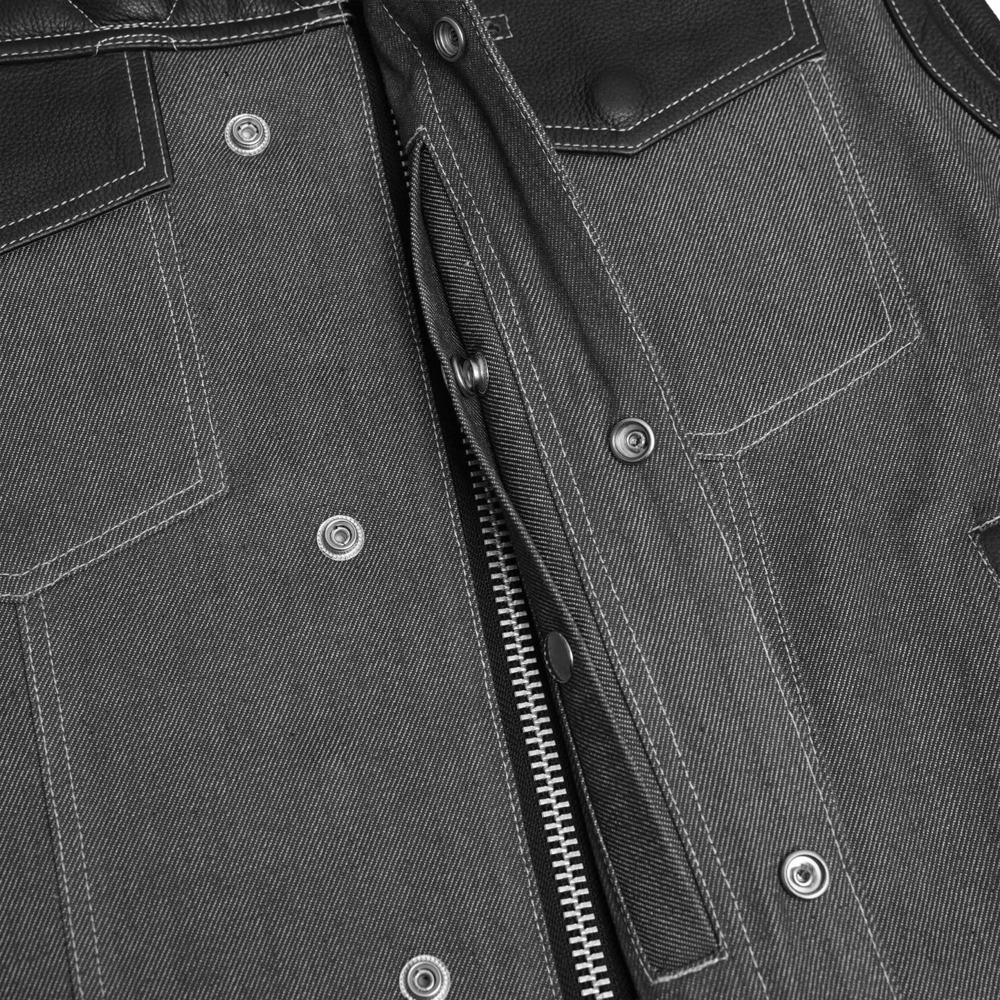 HiveOps Mens Denim Motorcycle Vest