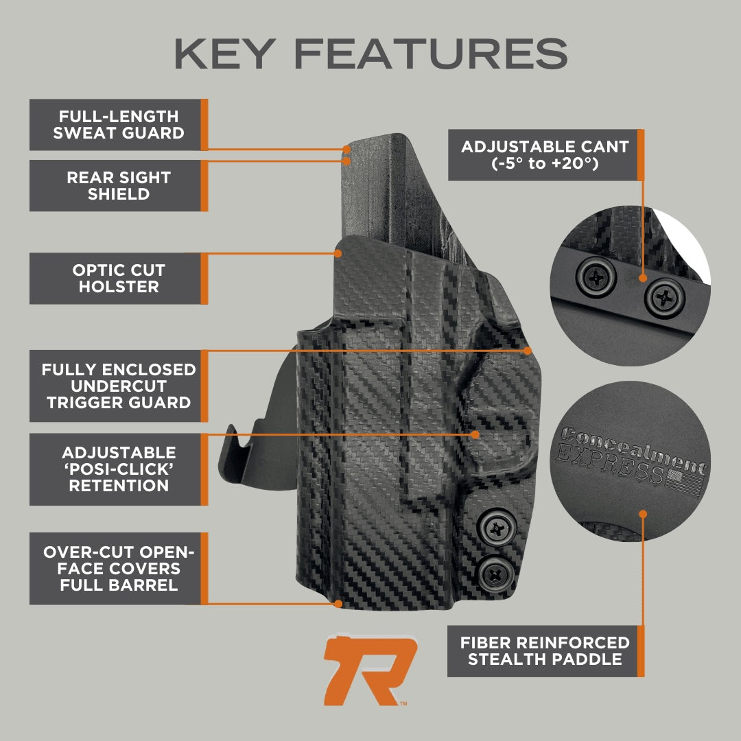 Paddle Holster fits Glock 17 22 31 47 49 Olight PLX