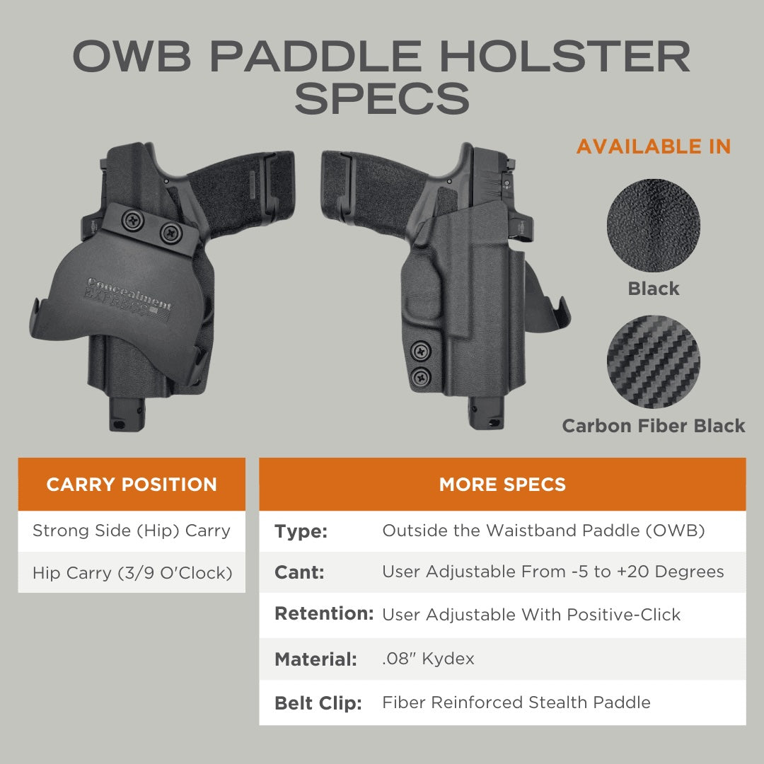 Smith & Wesson M&P SHIELD PLUS Paddle Holster (Optic Ready)