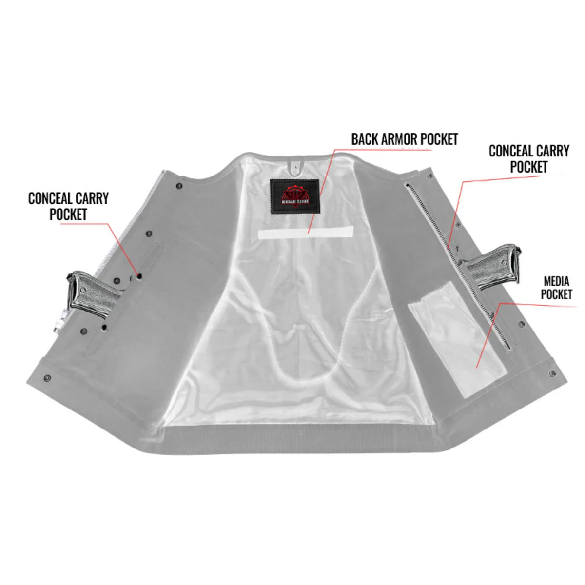 Rustmark Blaze™ Lowcut Mens Textile Motorcycle Vest