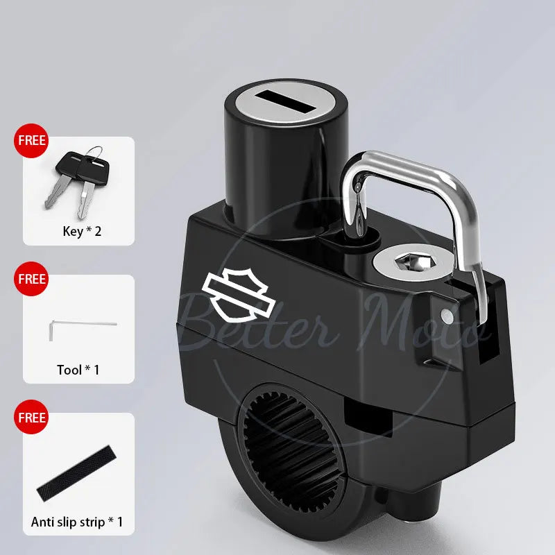 Motorcycle Helmet Lock Anti-theft Security Safety For Handlebar