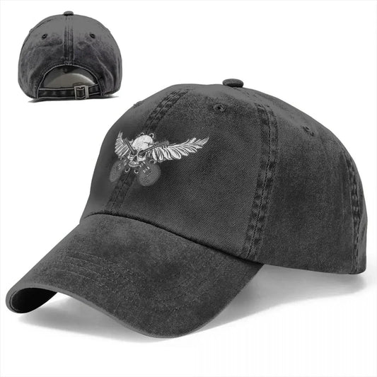 Guitar Rock Multicolor Skull Wing Baseball Caps