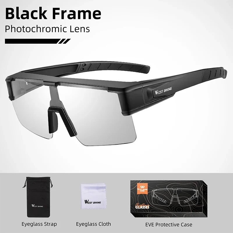 WEST BIKING Cycling Glasses Photochromic UV400 Protection