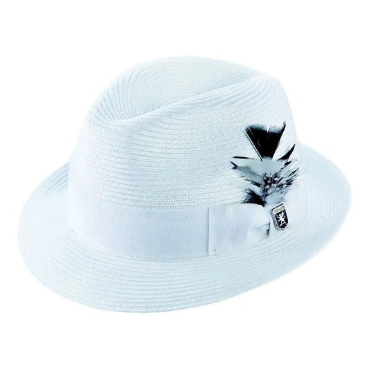 Stacy Adams Belmont - Straw Fedora Hat
