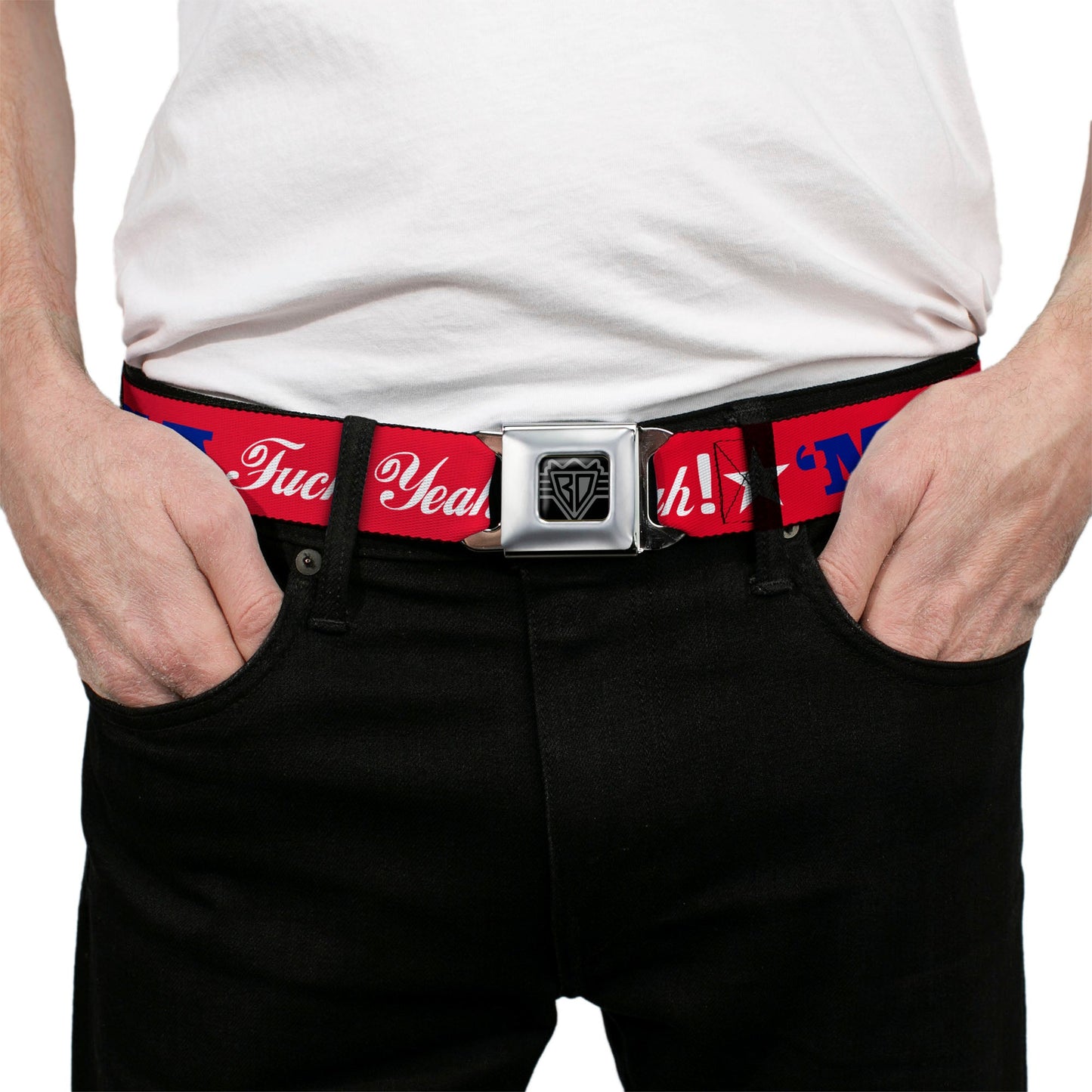 'MERICA Star USA Seatbelt Belt – World Cup 2026 Fan Gear (Red/Blue/White) v2