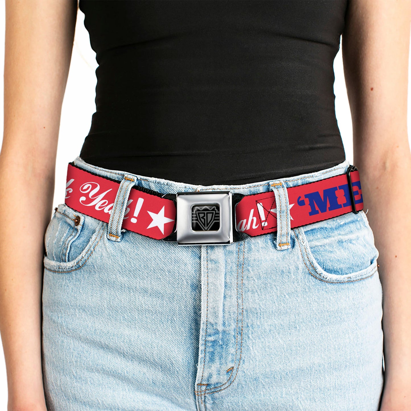 'MERICA Star USA Seatbelt Belt – World Cup 2026 Fan Gear (Red/Blue/White) v2