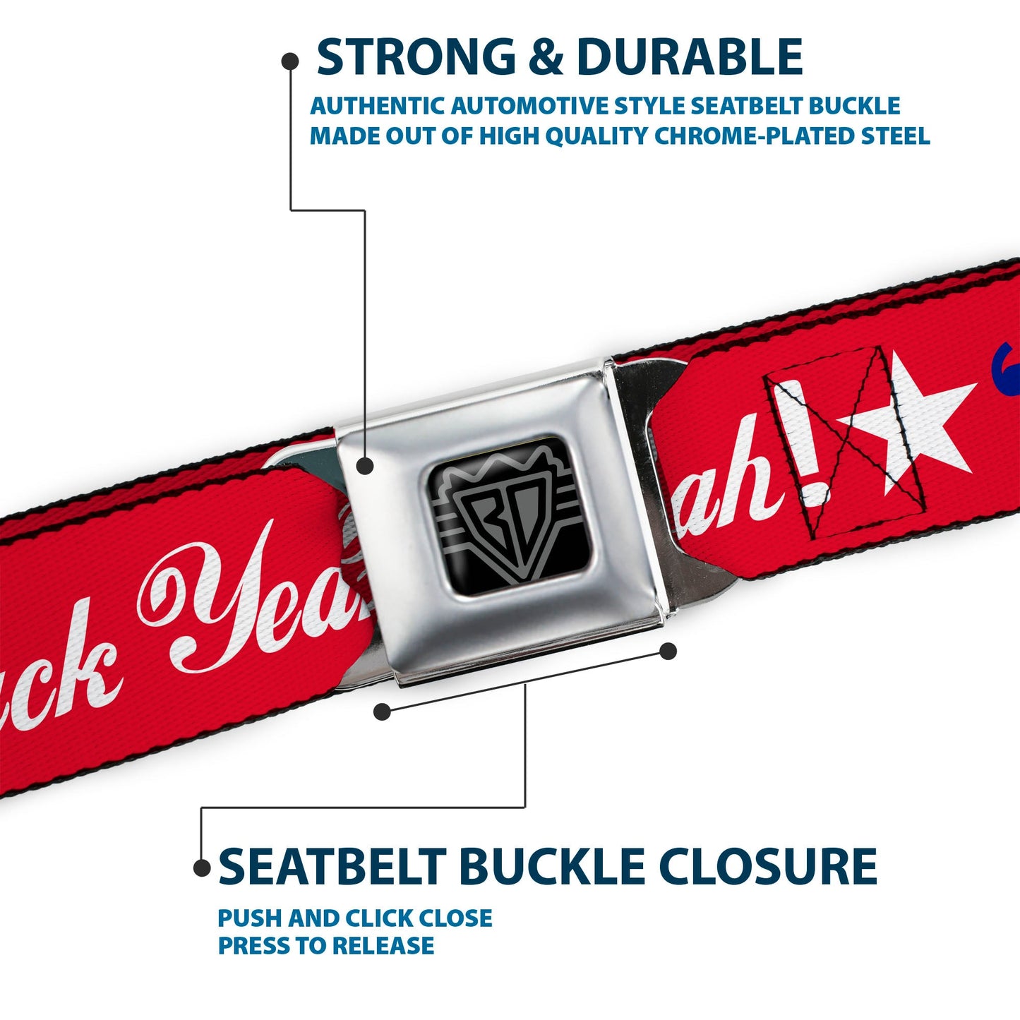 'MERICA Star USA Seatbelt Belt – World Cup 2026 Fan Gear (Red/Blue/White) v2