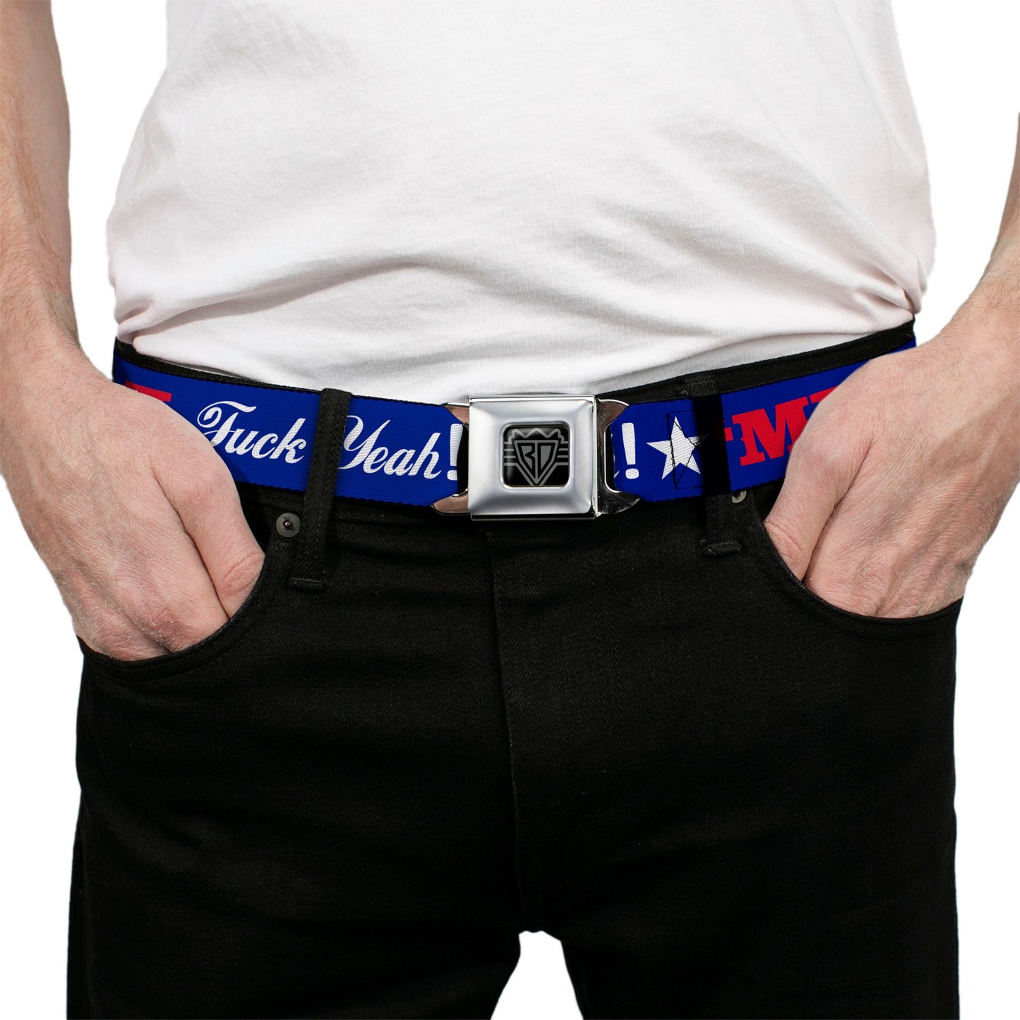 'MERICA Star USA Seatbelt Belt – World Cup 2026 Fan Gear (Blue/Red/White)