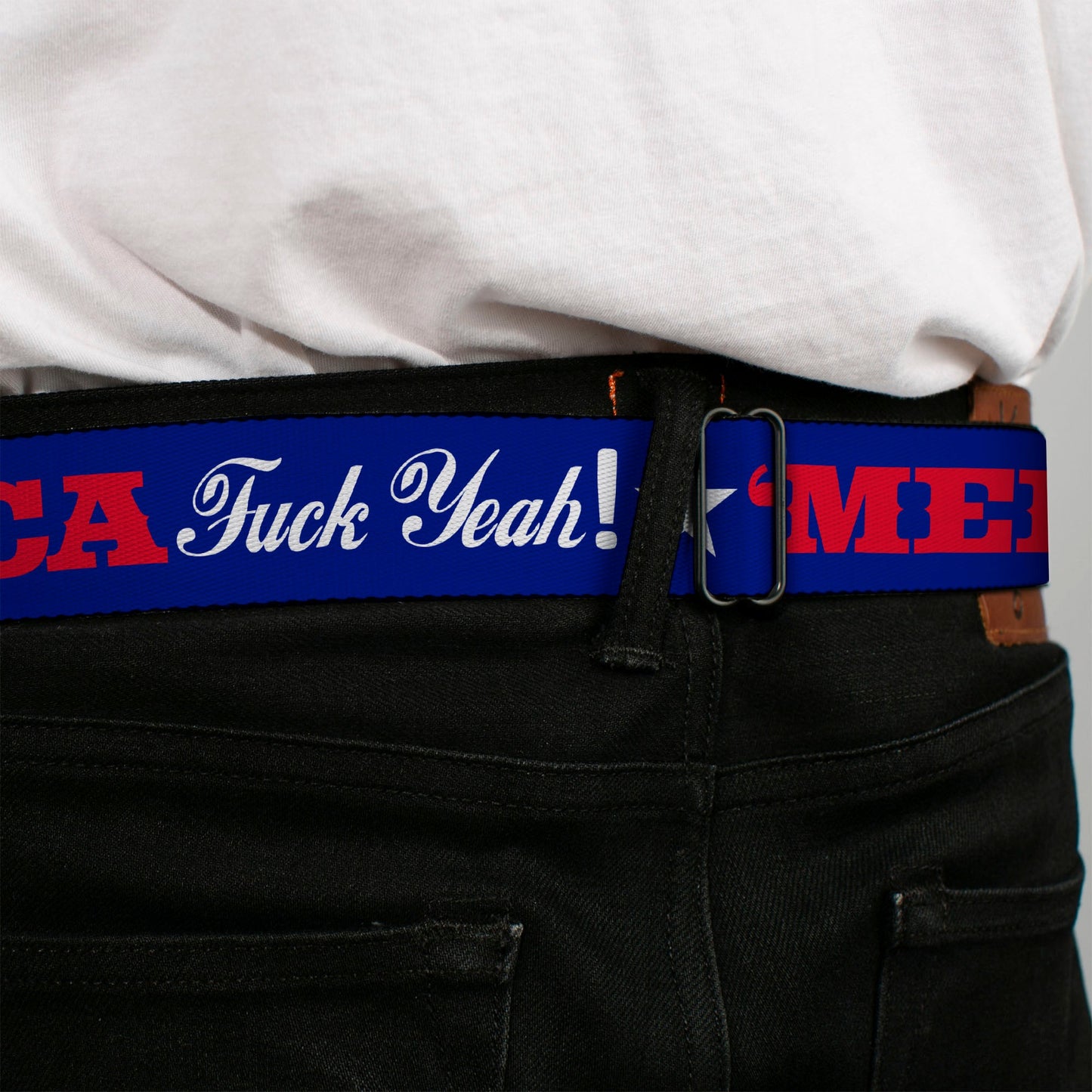 'MERICA Star USA Seatbelt Belt – World Cup 2026 Fan Gear (Blue/Red/White)
