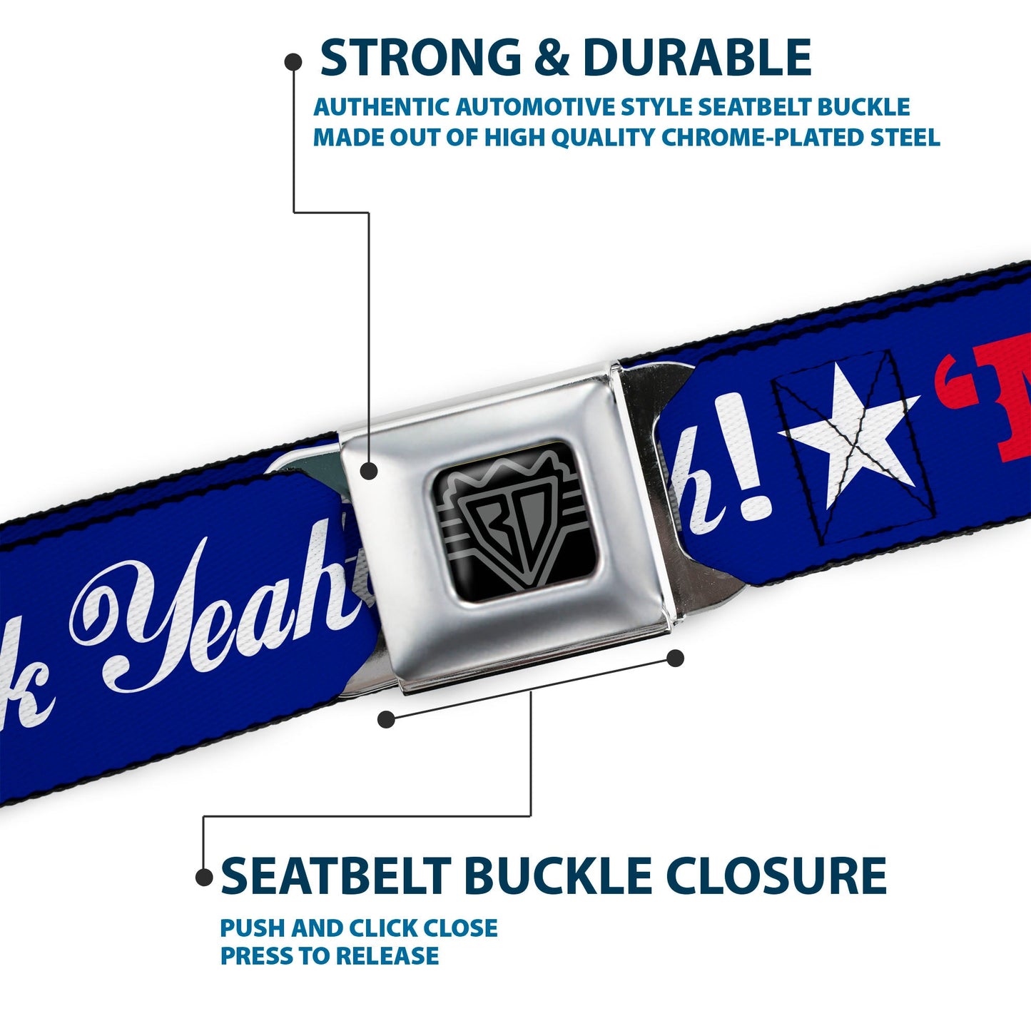 'MERICA Star USA Seatbelt Belt – World Cup 2026 Fan Gear (Blue/Red/White)
