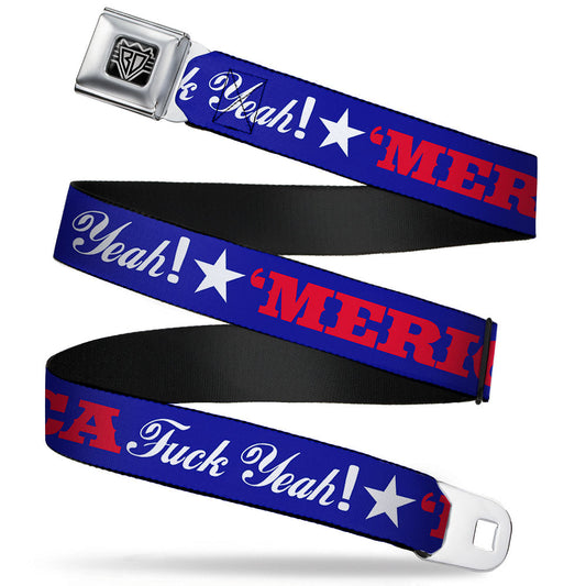 'MERICA Star USA Seatbelt Belt – World Cup 2026 Fan Gear (Blue/Red/White)