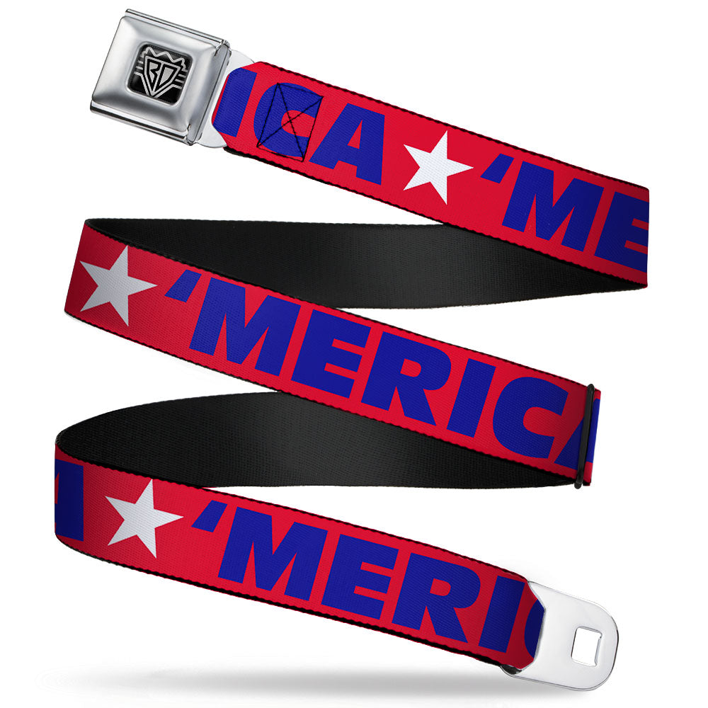 'MERICA Star USA Seatbelt Belt – World Cup 2026 Fan Gear (Red/Blue/White)