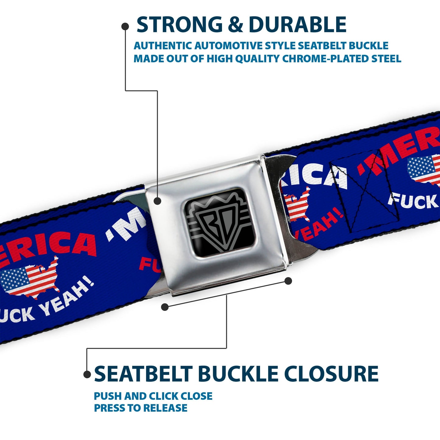 'MERICA USA Silhouette Seatbelt Belt – World Cup 2026 Fan Gear