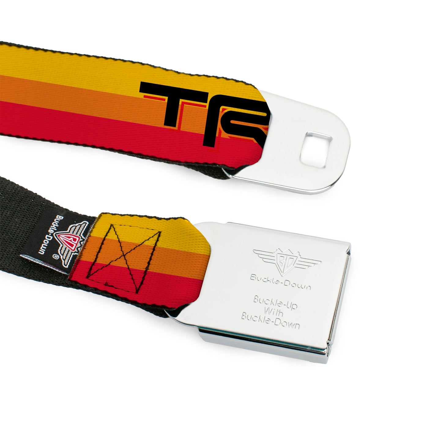 Toyota Logo Full Color Black/Red Seatbelt Belt - Toyota Racing Development TRD Logo Rally Stripe Sunset Webbing