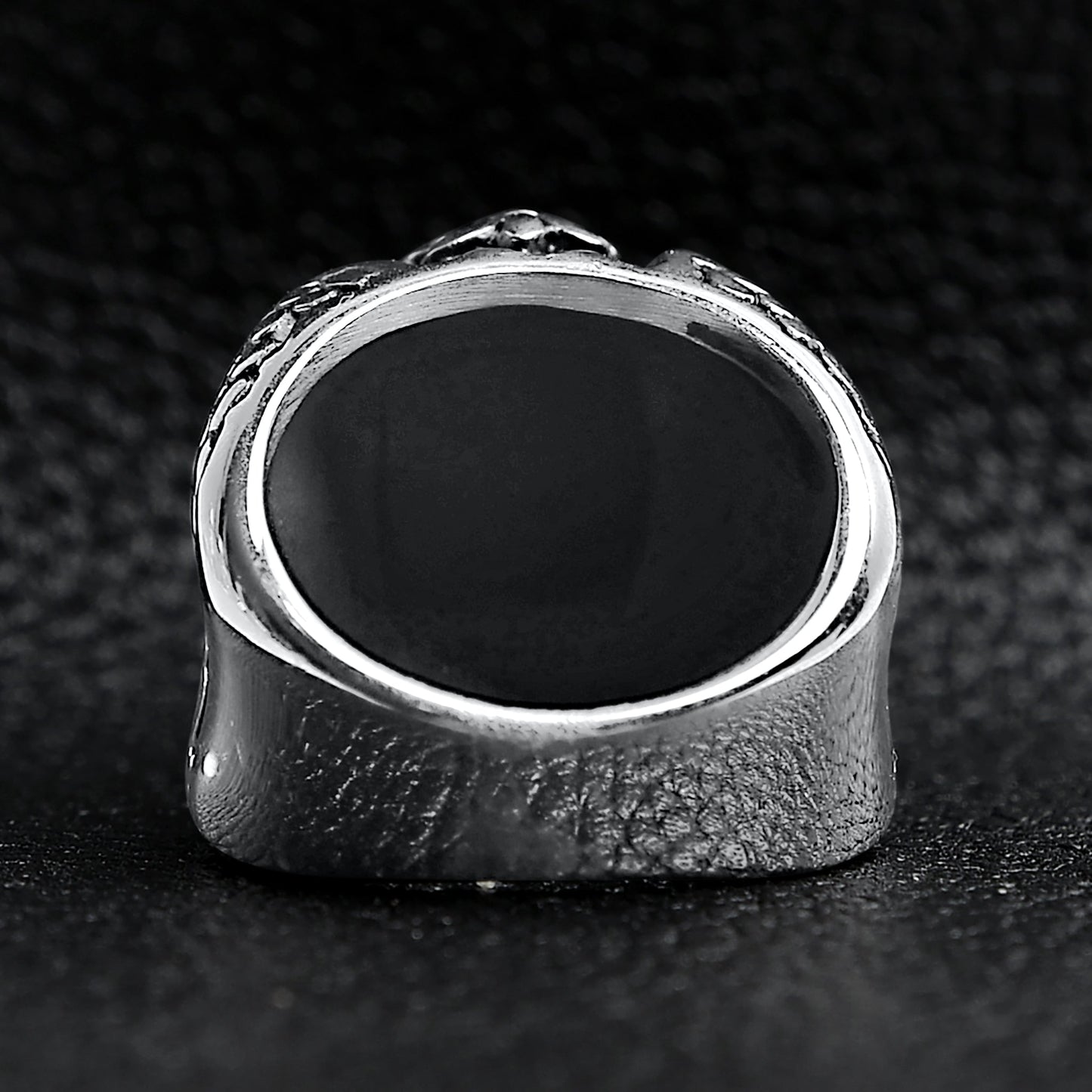 Fleur De Lis Black Stone Ring