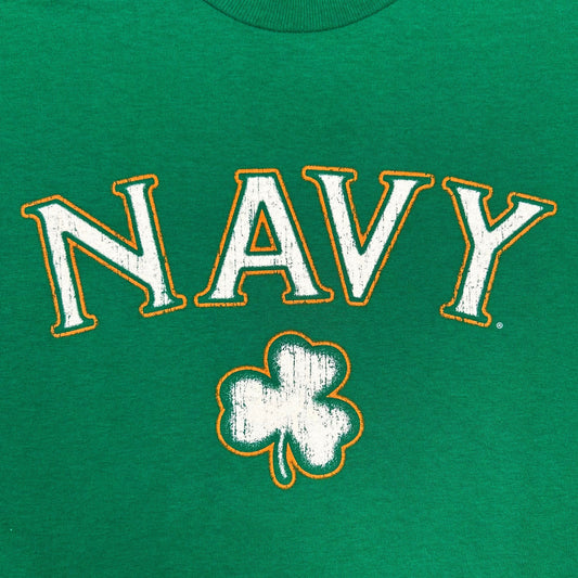 Navy Distressed Shamrock T-Shirt (Kelly Green)