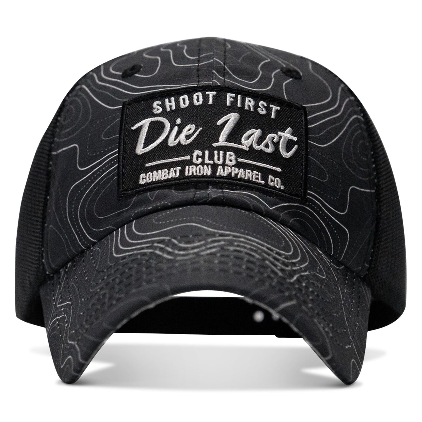 Shoot First. Die Last. Club Patch Tactical Ripstop Mesh Snapback Hat