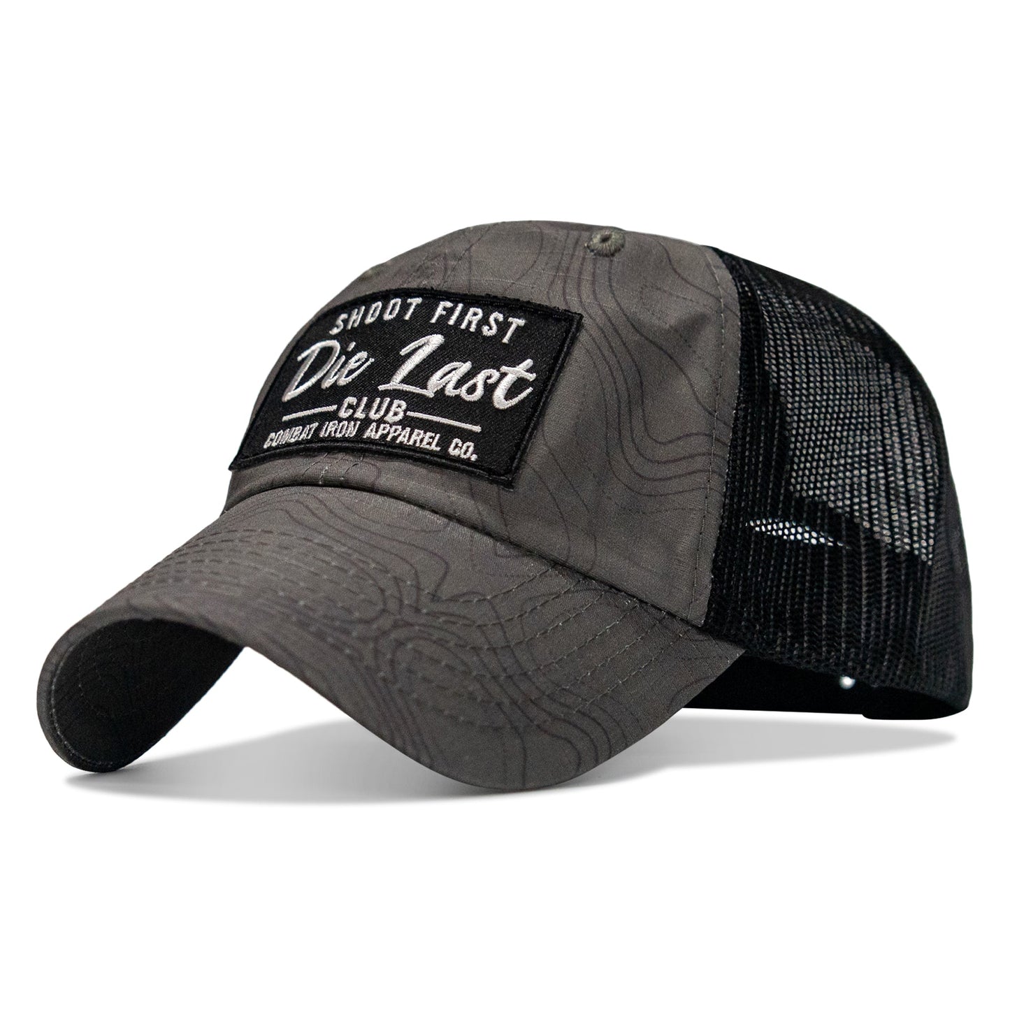 Shoot First. Die Last. Club Patch Tactical Ripstop Mesh Snapback Hat