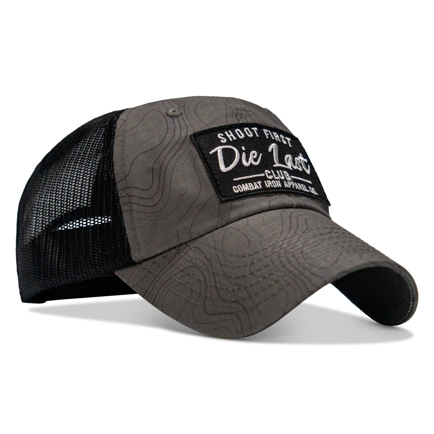 Shoot First. Die Last. Club Patch Tactical Ripstop Mesh Snapback Hat