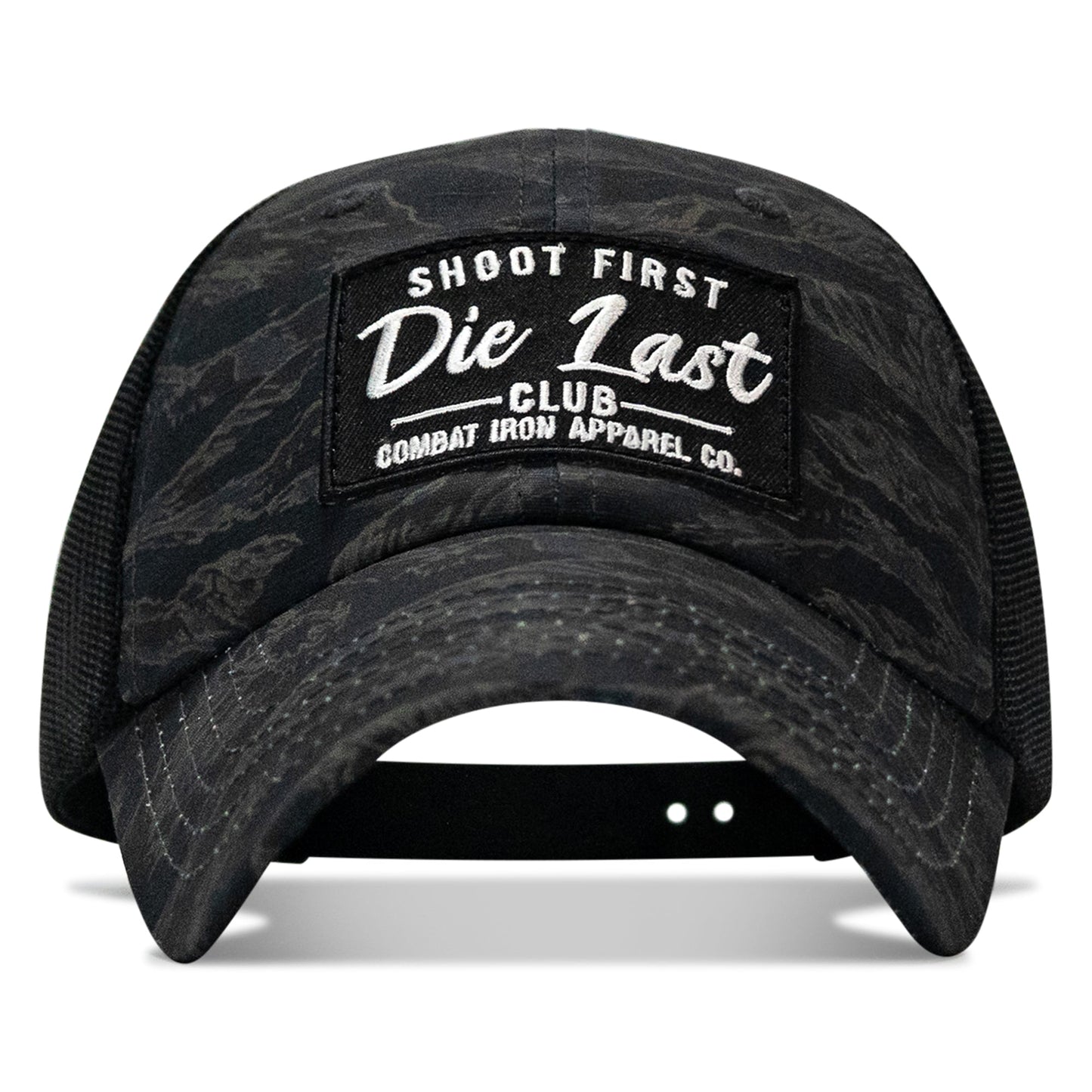 Shoot First. Die Last. Club Patch Tactical Ripstop Mesh Snapback Hat