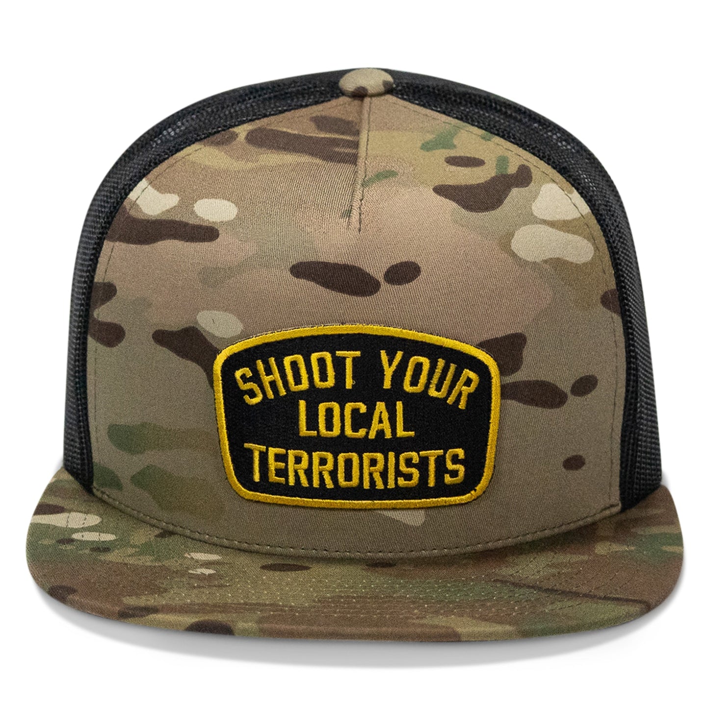 Shoot Your Local Terrorist Patch Flatbill Snapback Hat