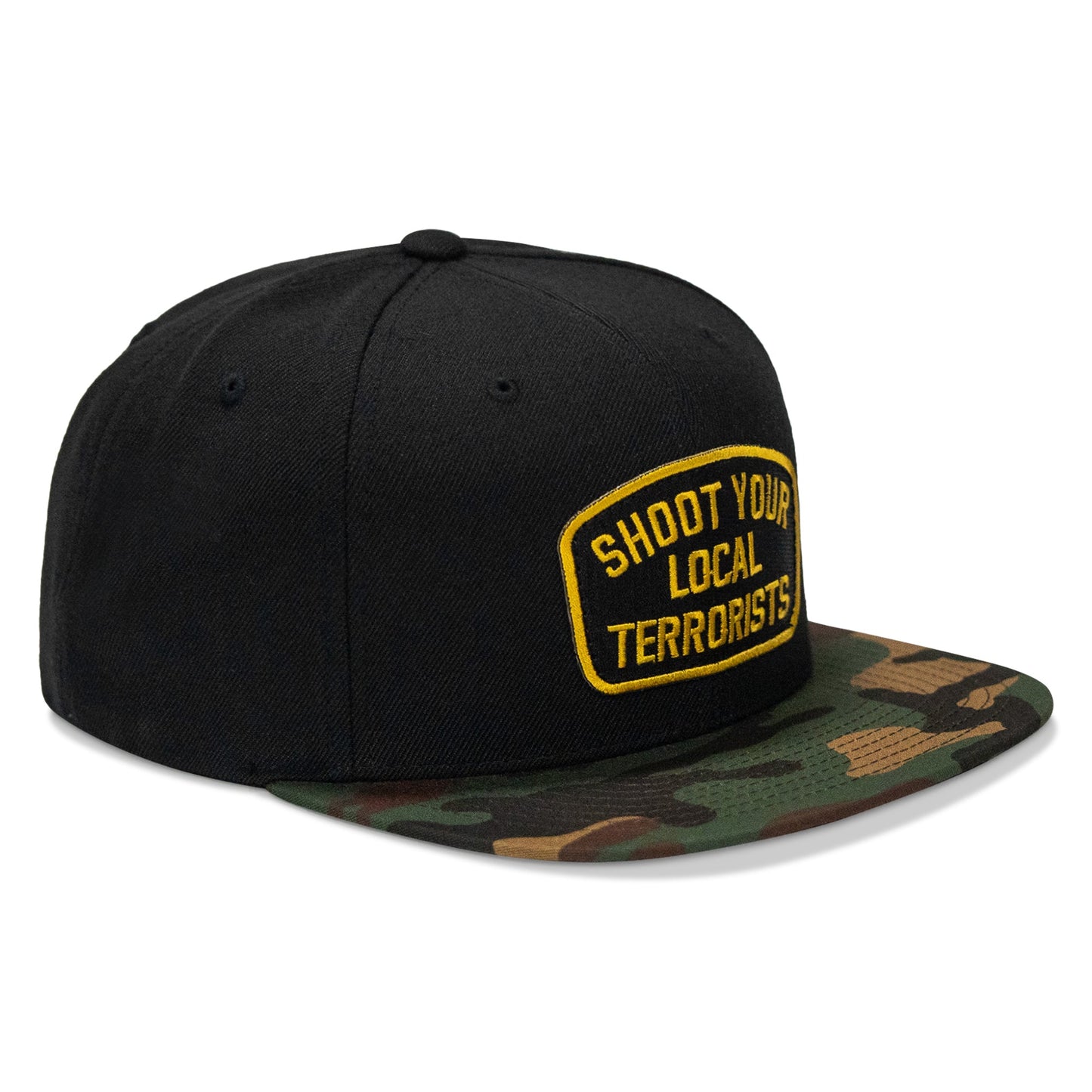 Shoot Your Local Terrorist Patch Flatbill Snapback Hat