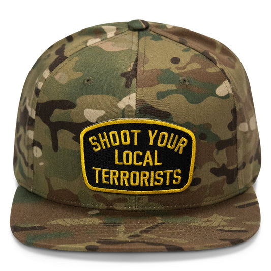 Shoot Your Local Terrorist Patch Flatbill Snapback Hat
