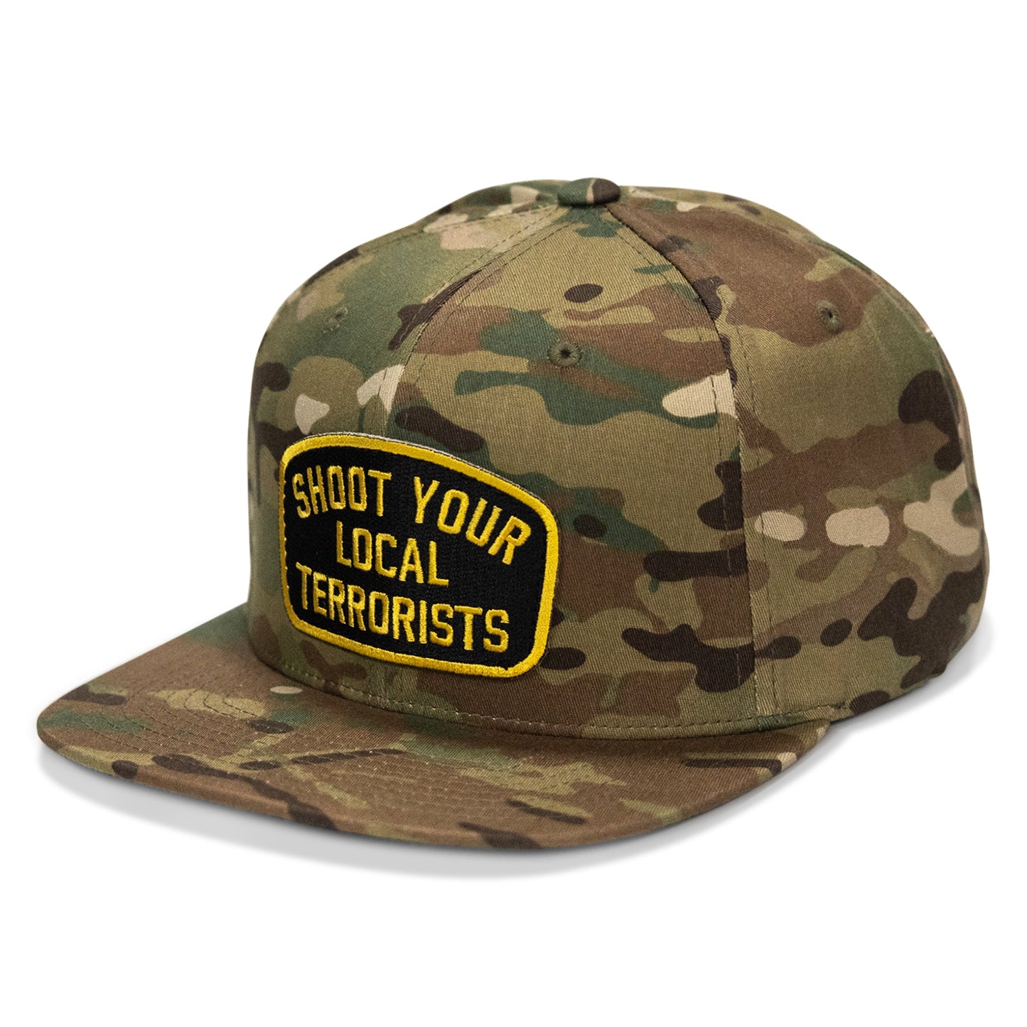 Shoot Your Local Terrorist Patch Flatbill Snapback Hat