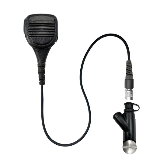 Straight Cable Loud Speaker Hand Mic w/ Quick Disconnect (Hirose) Connector - Harris XL-150/P, XG-100/P, XL-185/P/Pi, XL-200/P/Pi, XL-400 & More