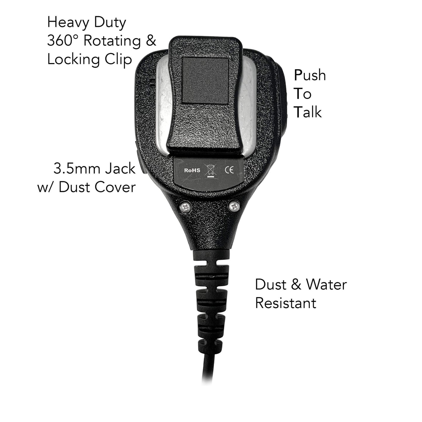 Loud Quick Disconnect (Hirose) Speaker Hand Mic- Motorola XTS Series, HT/JT1000, MT/MTS2000, MTX838/900/8000/9000, PR1500 & More