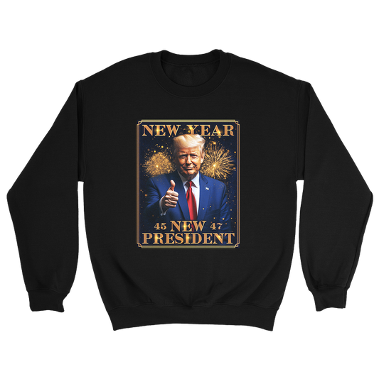 New Year New President - Gold Border Crewneck - 3238