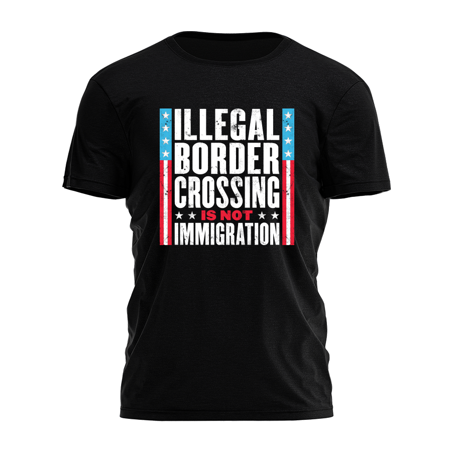 Illegal Border Crossing - Stacked Type Tee - 4043