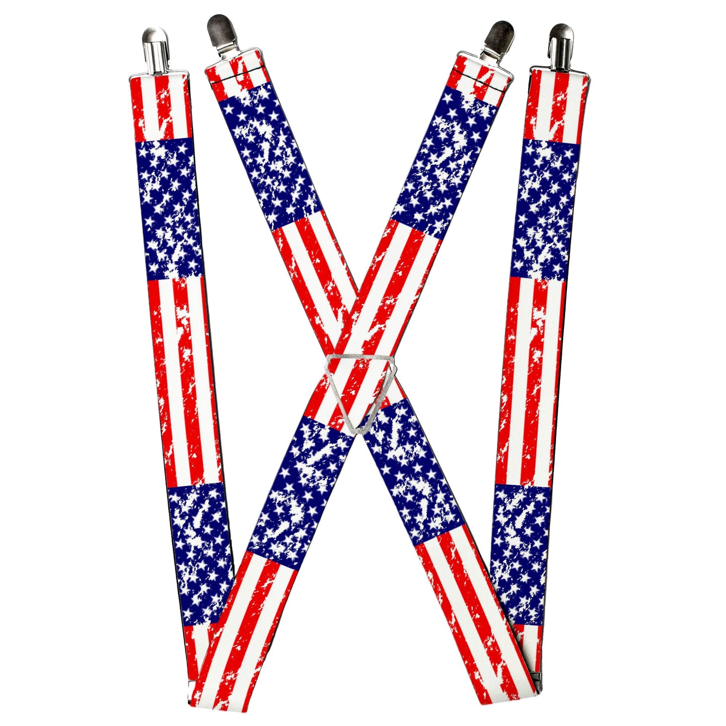 Suspenders - United States Flags CLOSE-UP Weathered