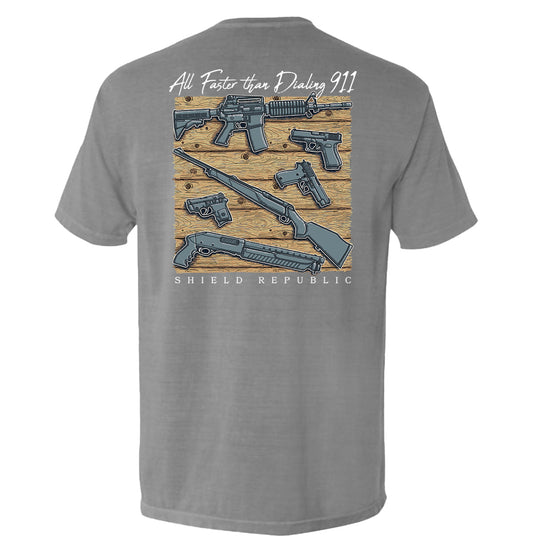 All Faster than Dialing 911 Pocket Tee
