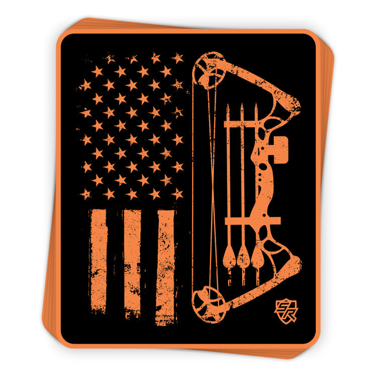 Compound Bow USA Flag Decal