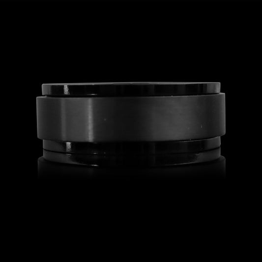 Two Toned Black Spinner Ring