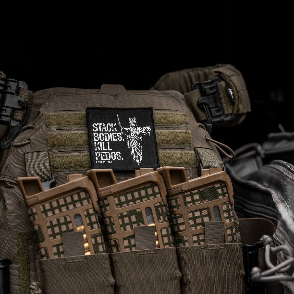 Stack Bodies. Kill Pedos Grim Reaper Velcro Patch