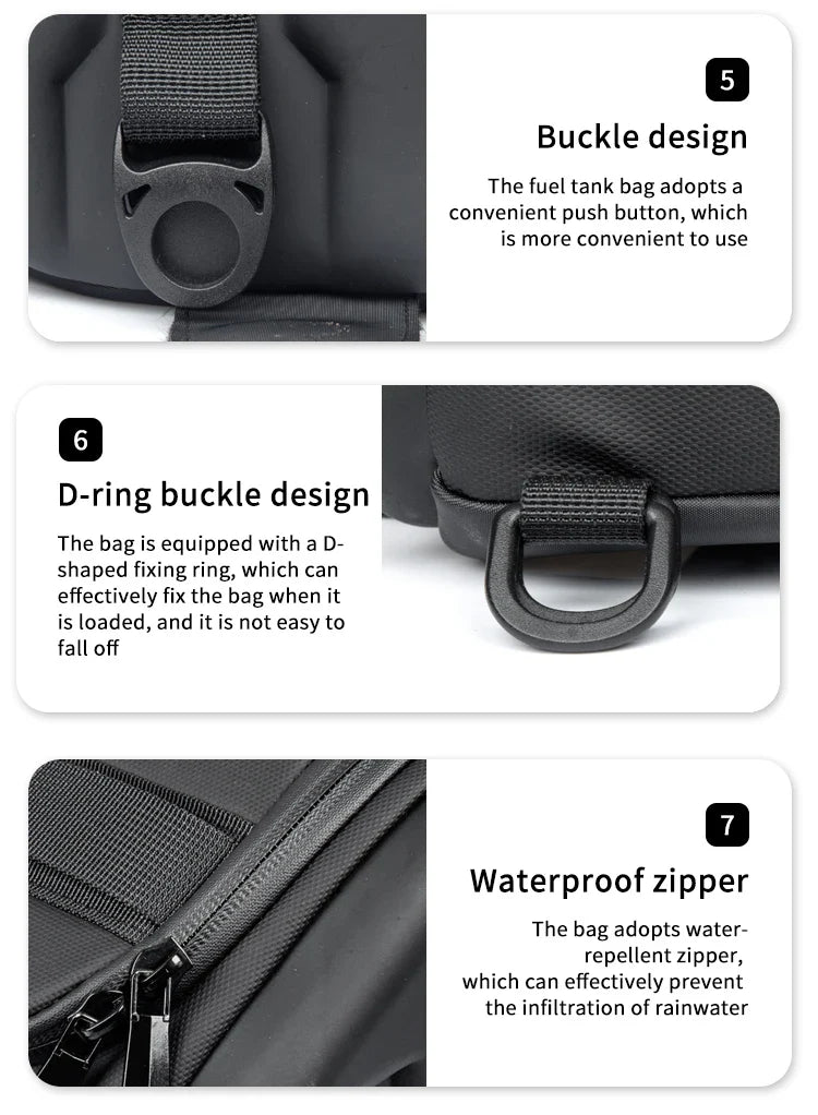 Magnetic Fuel Tank Bag Motorcycle Waterproof Large Capacity