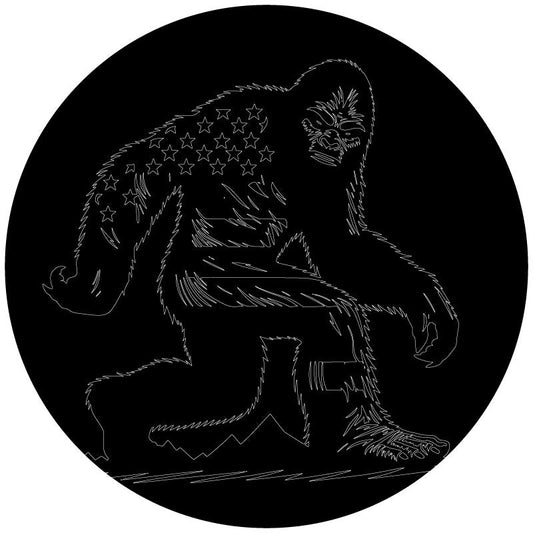 Fierce American Flag Sasquatch Spare Tire Cover â€¢ Made To Order For Bronco, Jeep, RV, Camper, Trailers, & More