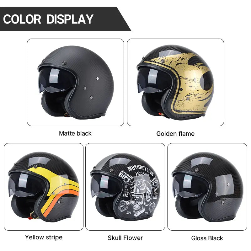 Carbon Fiber Retro Motorcycle Helmets