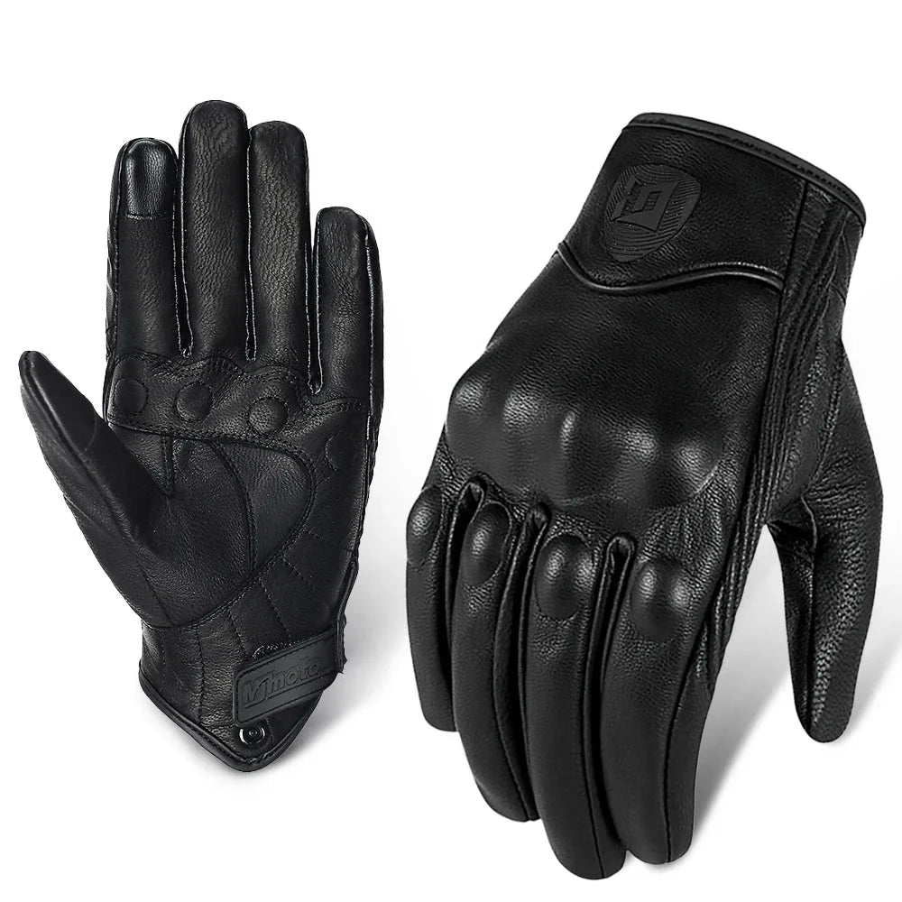 Leather Gloves Retro Biker