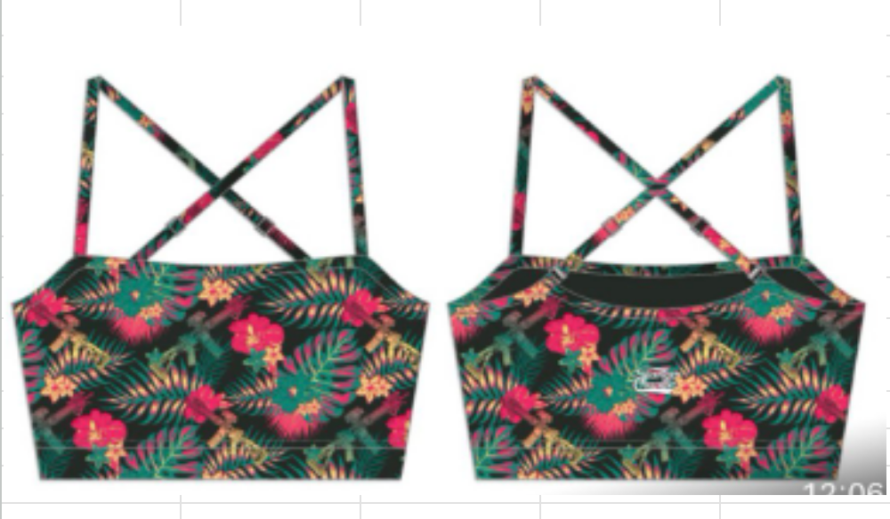 Cross Back Sports Bra | Tropical Assassin