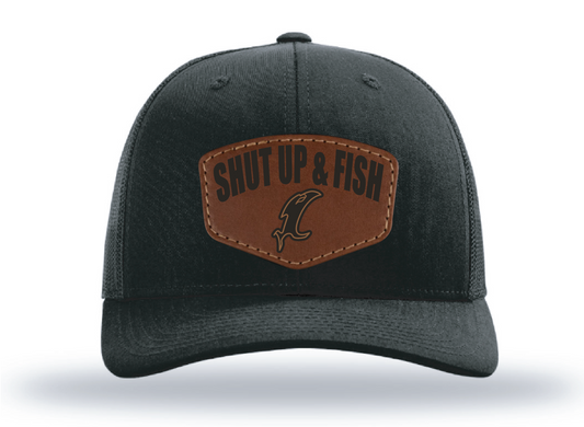 Shut Up & Fish Vic Patch - Black