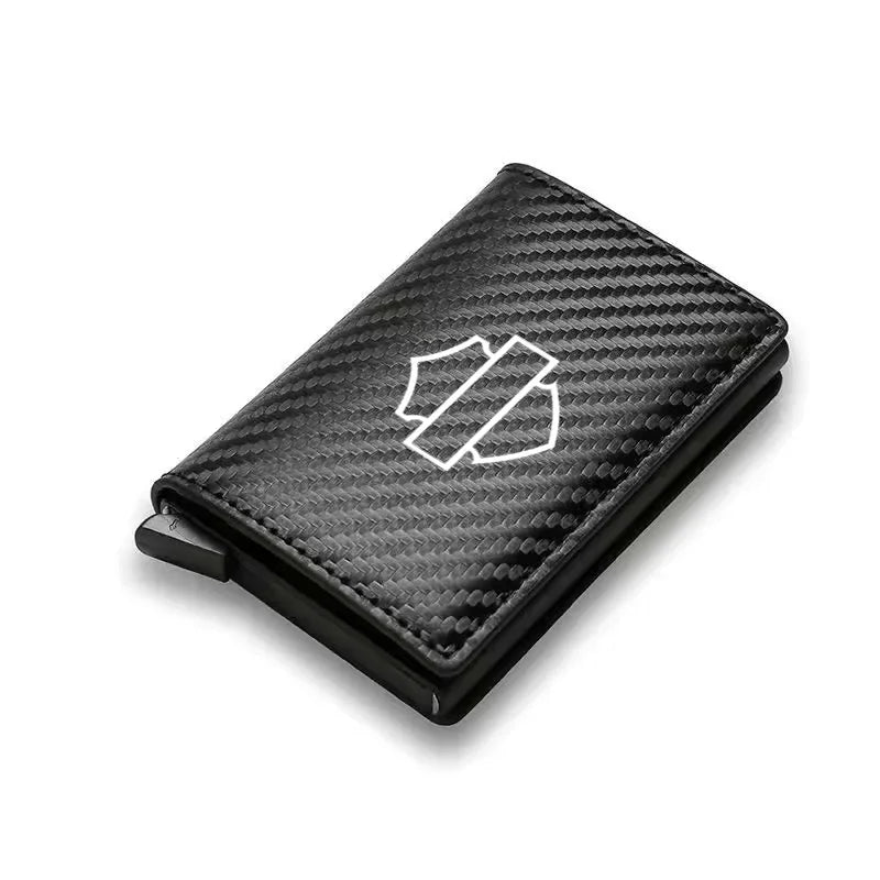 Leather/Carbon Fiber Card Holder RFID Blocking