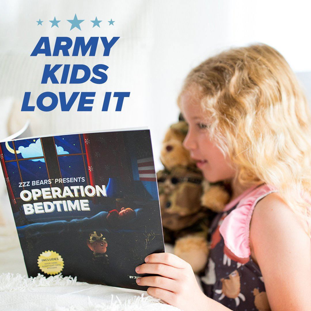 Sgt. Sleeptight -  Army Teddy Bear with Storybook & Sleep System