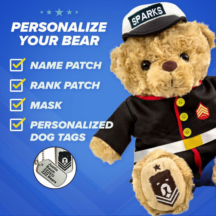 Sgt. Sleeptight - Marine Dress Blues Teddy Bear with Storybook & Sleep System